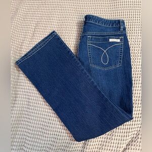 Calvin Klein Women's Dark Blue Flate Cut Jeans 12